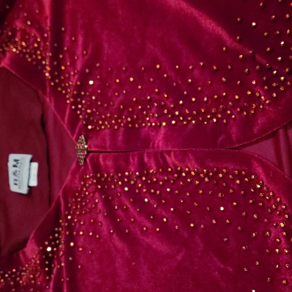 Vintage R&M Richards Red Formal Cocktail Party Holiday Xmas 2 Piece Jacket Dress - Picture 10 of 15